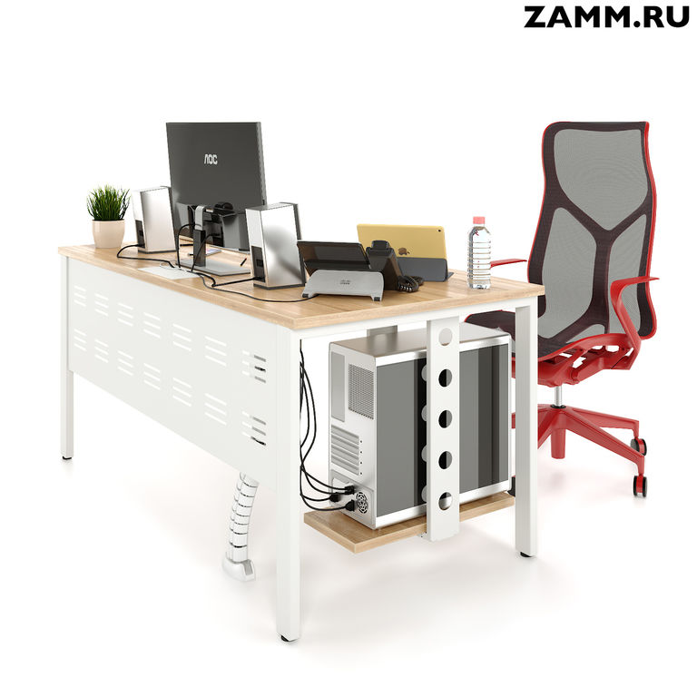Стол компьютерный/письменный ZAMM Формат PRO с металлическим экраном овал Д