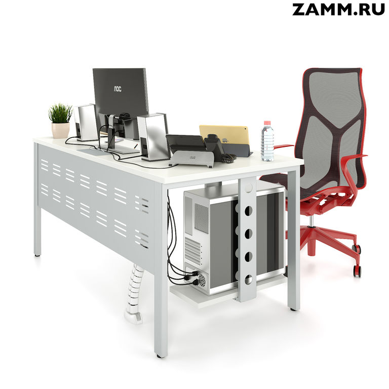 Стол компьютерный/письменный ZAMM Формат PRO с металлическим экраном овал Б