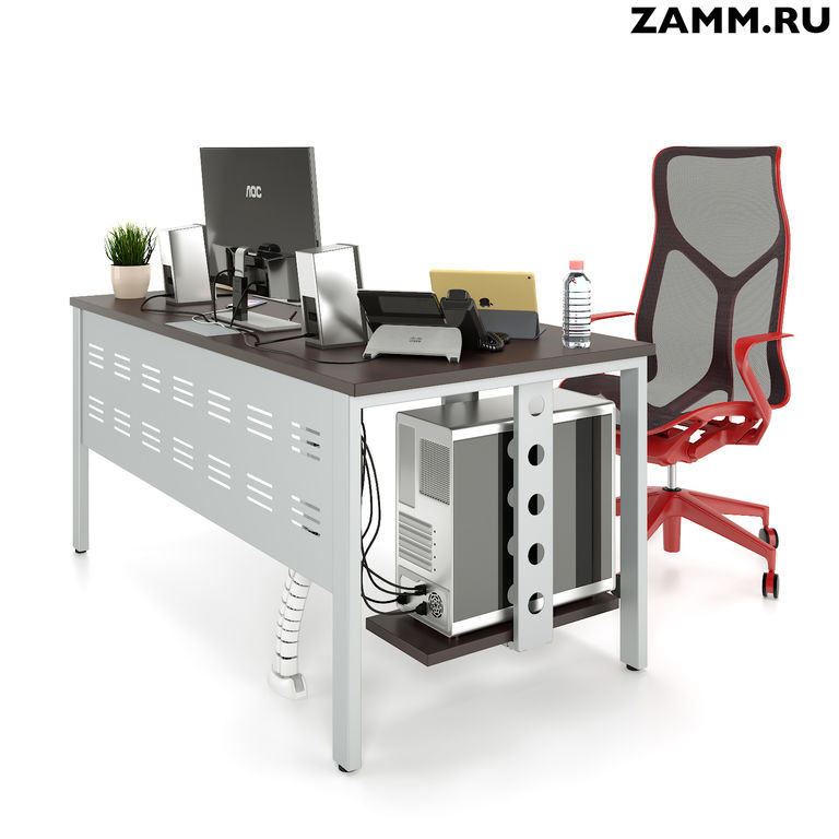 Стол компьютерный/письменный ZAMM Формат PRO с металлическим экраном овал Д