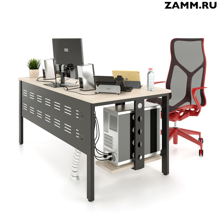 Стол компьютерный/письменный ZAMM Формат PRO с металлическим экраном овал Ф