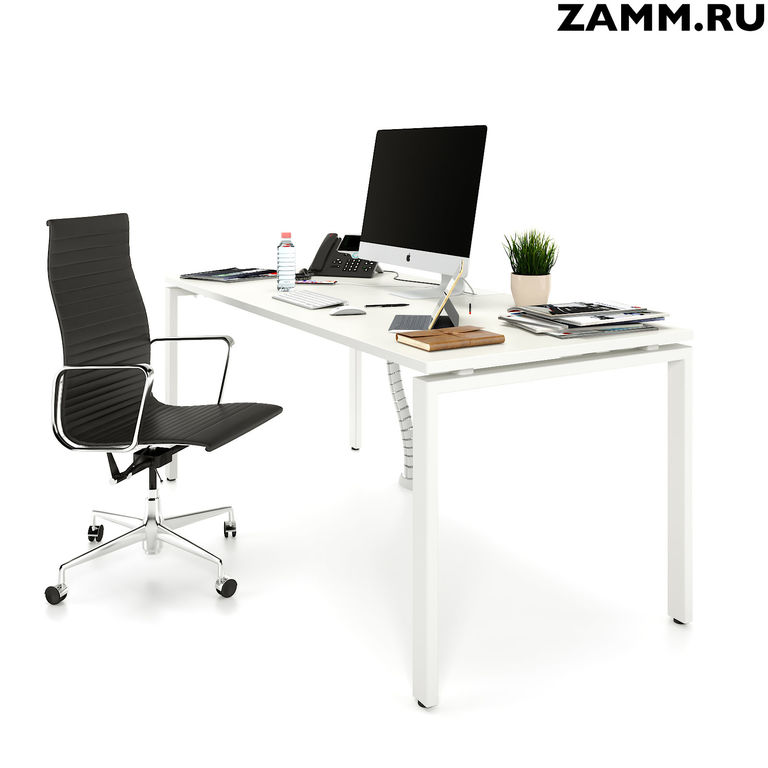 Стол компьютерный/письменный ZAMM Формат ТР Белый Премиум/Белый. Размер 60х