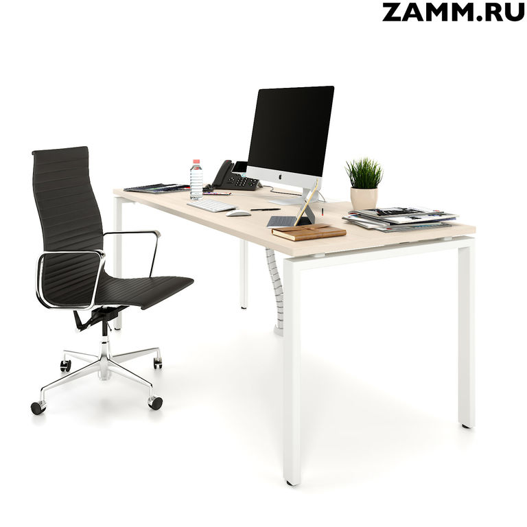 Стол компьютерный/письменный ZAMM Формат ТР Файнлайн Крем/Белый. Размер 80х