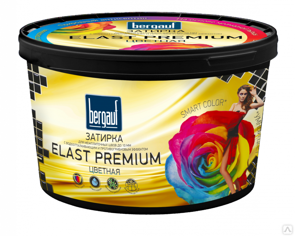 Затирка Bergauf Elast Premium черная (графит), 2 кг